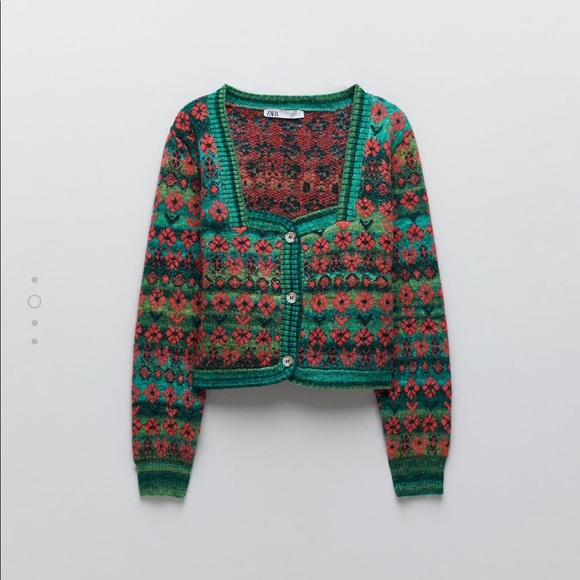 Zara | Jackets \u0026 Coats | Knit Jacquard 